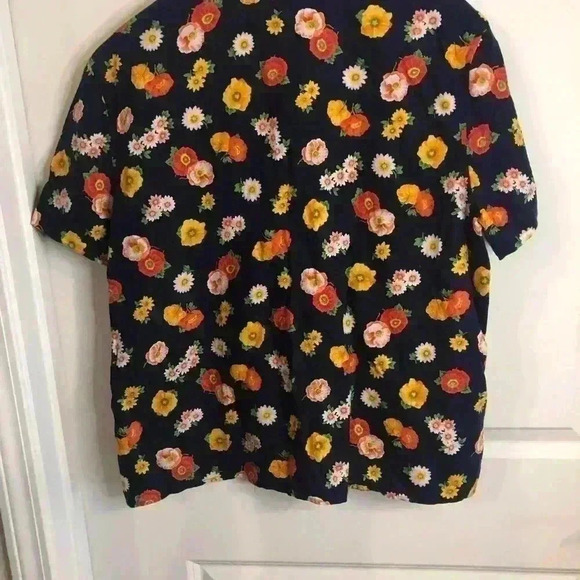 Jones New York Sport Ladies Linen Blouse XL button up Line /Cotton Blend S/S - Picture 2 of 4